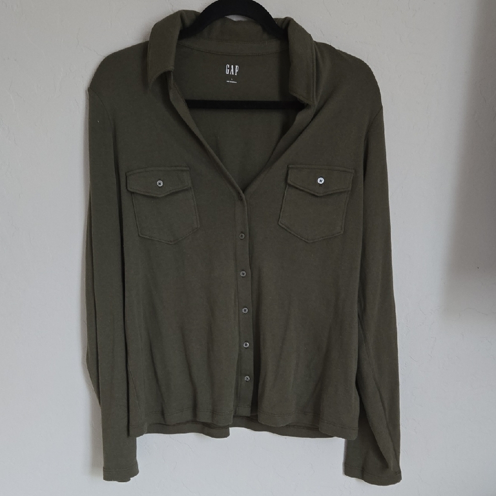 GAP Khaki Green Casual Shirt